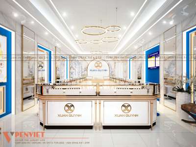 Mẫu tủ vàng chữ U sang trọng, hiện đại