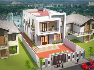 Thiết kế nhà phố 2 tầng kiến trúc độc đáo