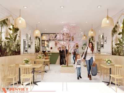 Thiết kế thi công quán trà sữa T-Milk và cơm Việt