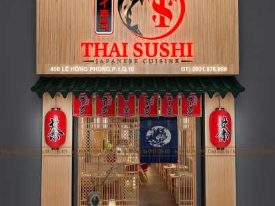 THIẾT KẾ NHÀ HÀNG NHẬT THÁI SUSHI